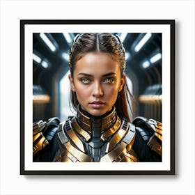 Futuristic Woman In Armor Affiche