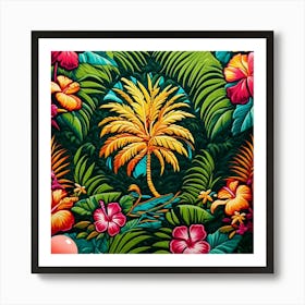 Towel design Paradise palms Art Print