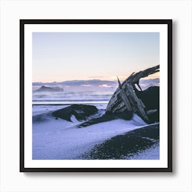 Iceland Black Sand Beach Shipwreck Art Print