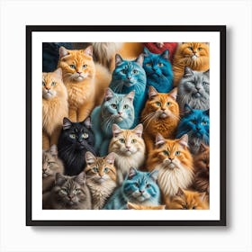 Group Of Cats Art Print