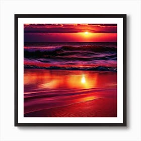 Sunset In The Ocean 9 Art Print