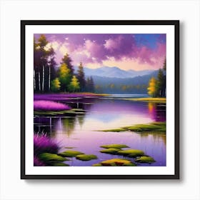 Purple Lake 1 Art Print