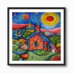 Church On A Hill Art Print