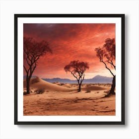 Red Trees Art Print