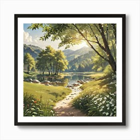 Peaceful Nature Hyper Realistic Hd19 Art Print