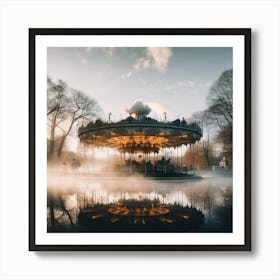 Carousel In The Park Art Print