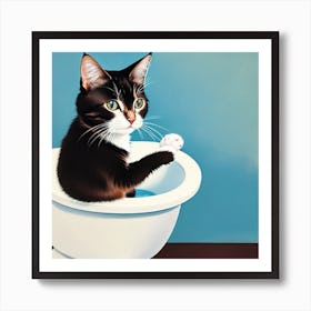 Black And White Cat Art Print