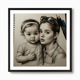 Mother And Daughter 1 Art Print