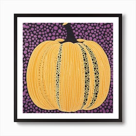 Yayoi Kusama Inspired Pumpkin Purple And Yellow 1 Art Print