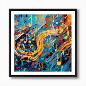 Abstract Music Note Painting Art Print