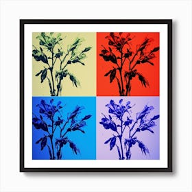 Andy Warhol Style Pop Art Flowers Lobelia Square Art Print