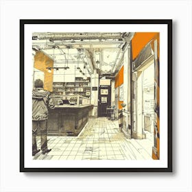 London Cafe Art Print