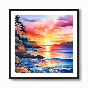 Sunset On The Beach 3 Art Print