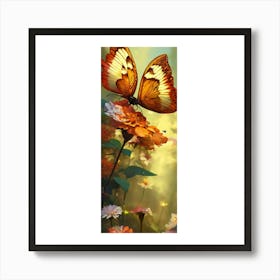 Butterfly On A Flower Art Print