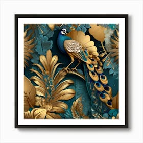 Peacock Wallpaper Art Print