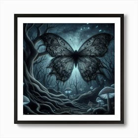 Butterfly In The Forest 37 Art Print