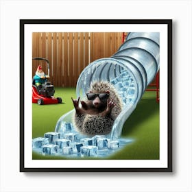 Hedgehog In A Slide Poster