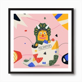 Triceratop Square Art Print