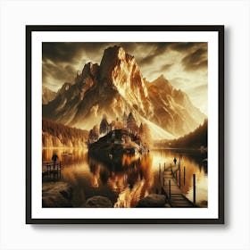 Lake In The Mountains 50 Art Print