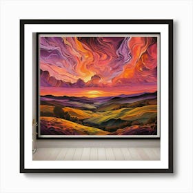 Sunset Painting 4 Art Print