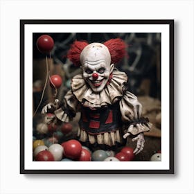 Creepy Clown 1 Art Print