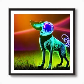 Neon Dog Art Print