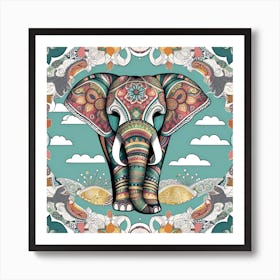 Elephant In A Frame Art Print