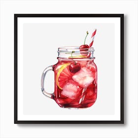 Cocktail In A Mason Jar 1 Art Print