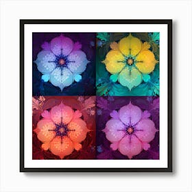 Set Of Flowers Vector Art Print