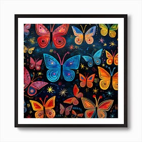 Colorful Butterflies 8 Art Print