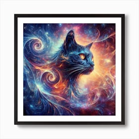 Galaxy Cat Art Print