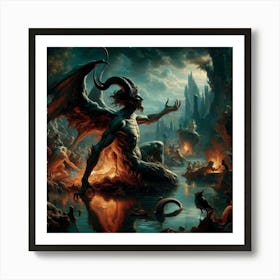 Demons In The Water Art Print