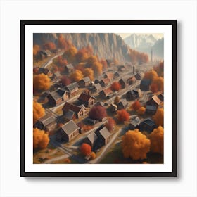 Autumn Village 42 Art Print