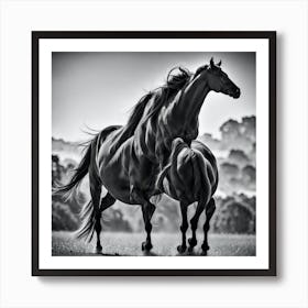 Two Horses Fighting Art Print