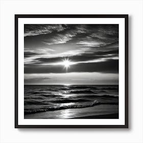 Sunset At The Beach 348 Art Print