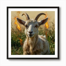 Goat With Fire Art Print