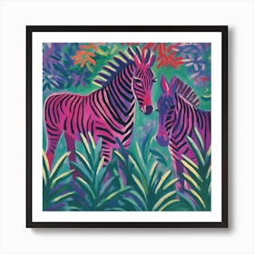 Zebras In The Jungle 1 Art Print