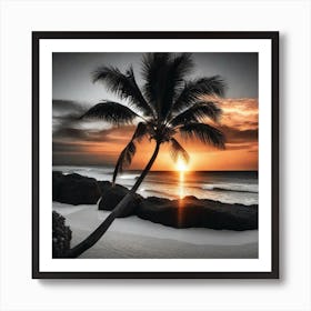 Sunset At The Beach 337 Art Print