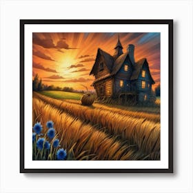 Summer Art Best Quality Ink Painting Acrylic Detailed Straw Art Print