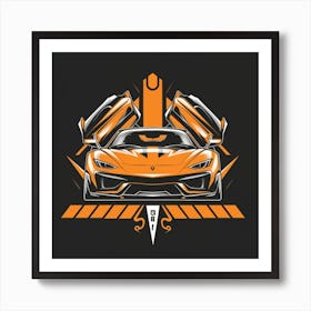 Orange Sports Car Art Print