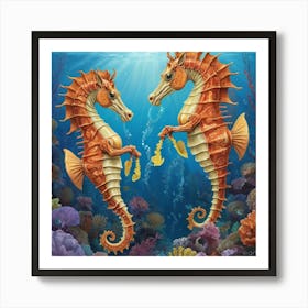 Hunzinator School Of Sea Horses Art Print 2 Art Print