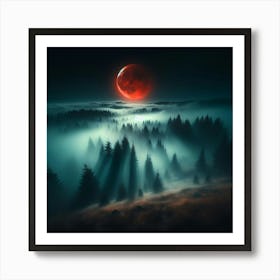 Red Blood Moon Art Print