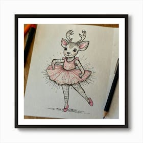 Ballerina Deer 4 Art Print