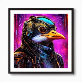 Futuristic Penguin Art Print