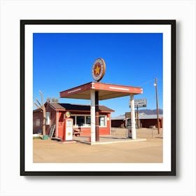 Old Gas Station - Gas Station Stock Videos & Royalty-Free Footage Art Print