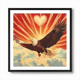 Eagle with Heart-shaped Cloud 2 Art Print