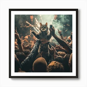 Cat On Stage 5 Art Print