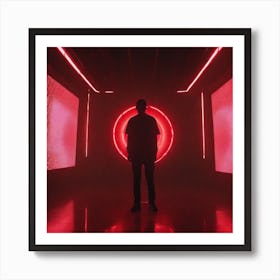 Man In A Red Room 1 Art Print