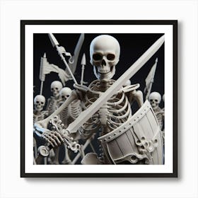 Skeletons With Swords Art Print