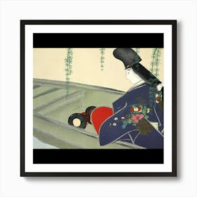 Woman In A Boat Art Print